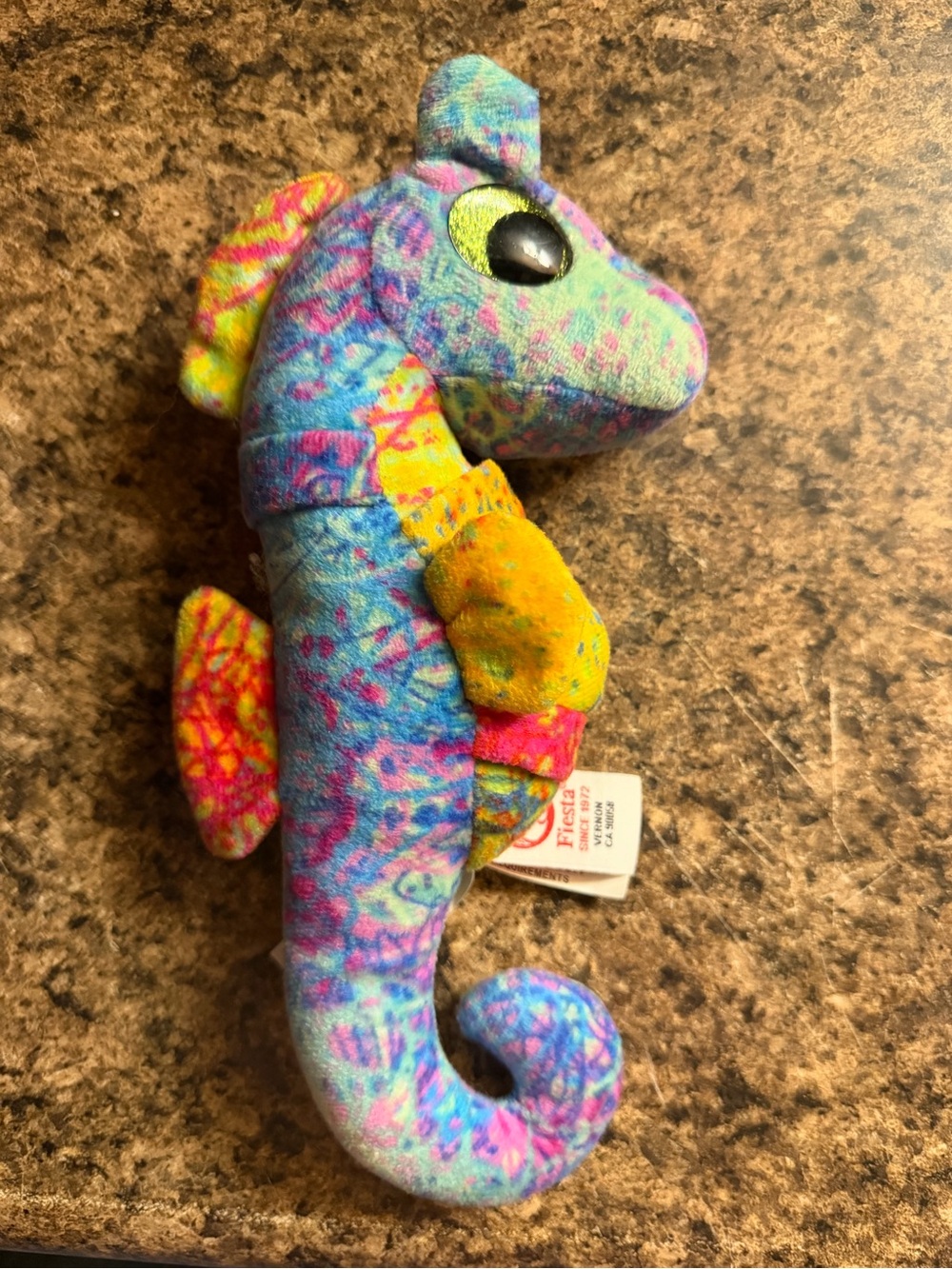Fiesta Scribbleez 8 inch Bright Blue and Purple Plush Seahorse